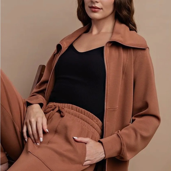 rae mode Jackets & Blazers - Classic Camel Color Full Zip  Jacket with Timeless Appeal
